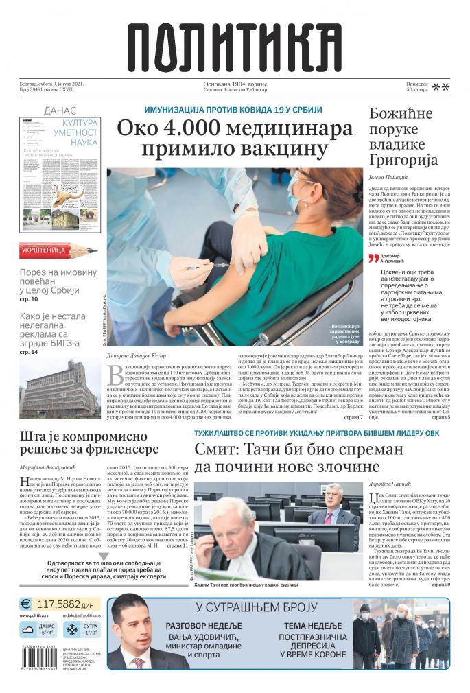 prelistavanje sutrasnje stampe 9 januar