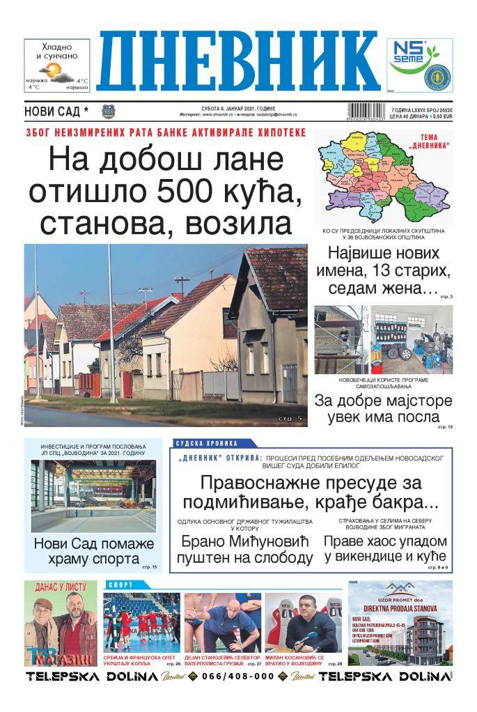 prelistavanje sutrasnje stampe 9 januar