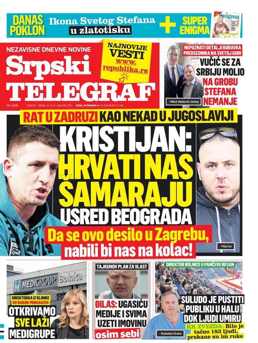 prelistavanje sutrasnje stampe 9 januar