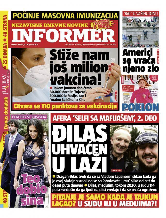 prelistavanje sutrasnje stampe 10 januar 2021