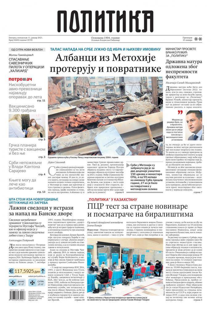 prelistavanje sutrasnje stampe 11 januar