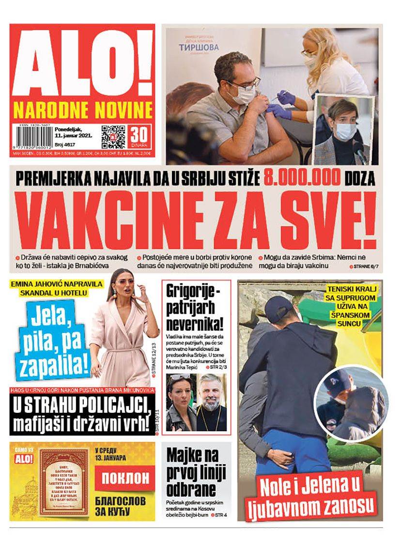 prelistavanje sutrasnje stampe 11 januar