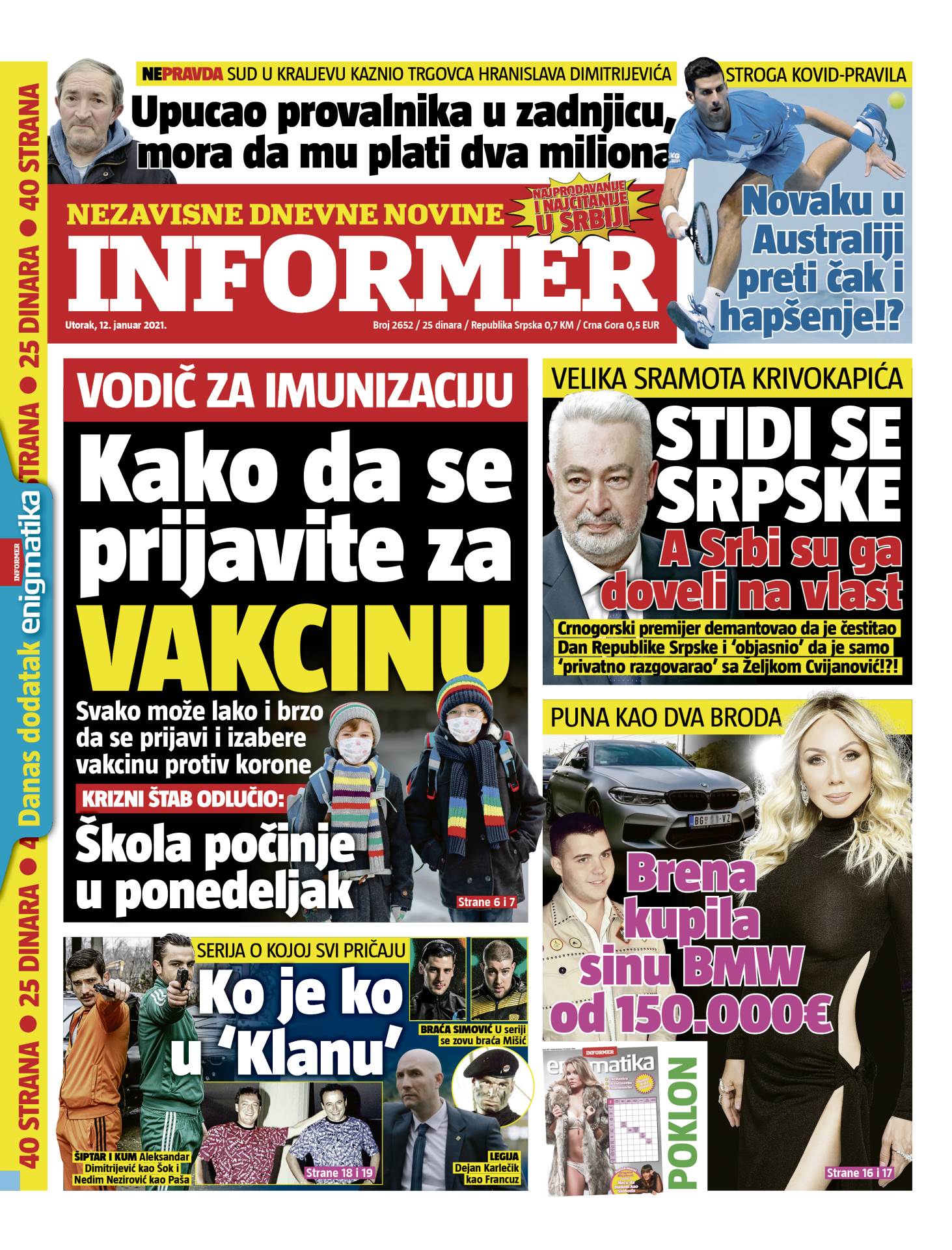 prelistavanje sutrasnje stampe 12 januar