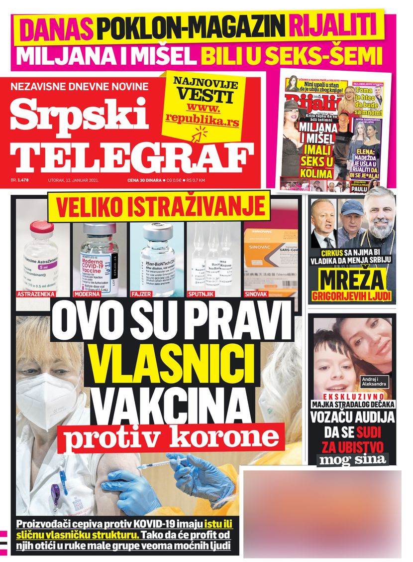 prelistavanje sutrasnje stampe 12 januar