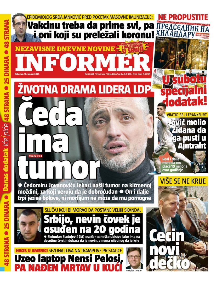 prelistavanje sutrasnje stampe 14 januar