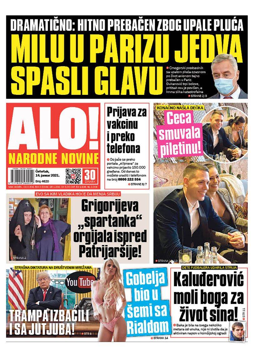 prelistavanje sutrasnje stampe 14 januar