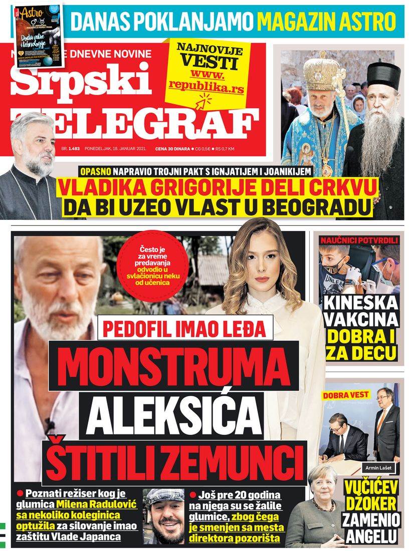 prelistavanje sutrasnje stampe 18 januar