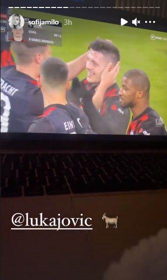 sofija milosevic luka jovic golovi ajntraht utakmica cestitka