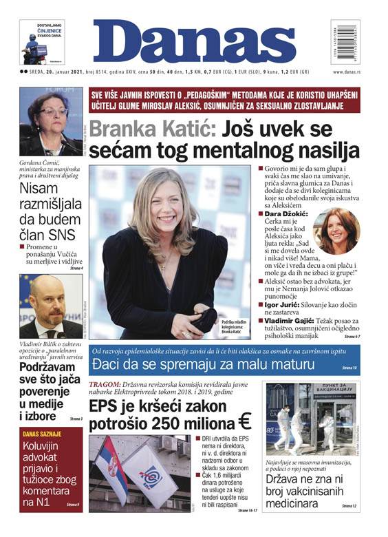 prelistavanje sutrasnje stampe 20 januar