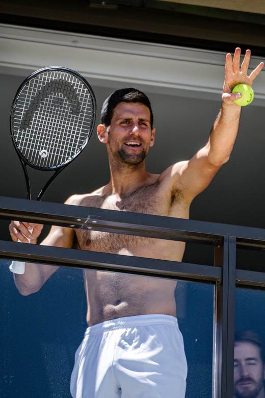 novak djokovic australijan open karantin tenis terasa fotografije
