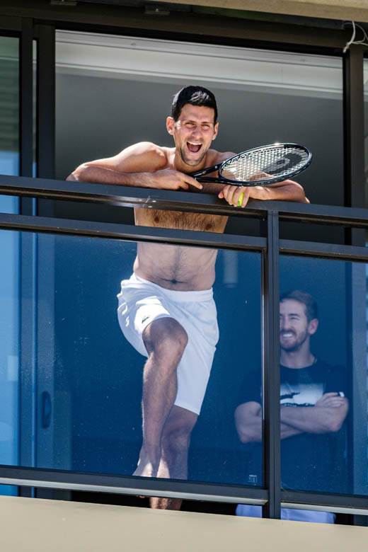 novak djokovic australijan open karantin tenis terasa fotografije
