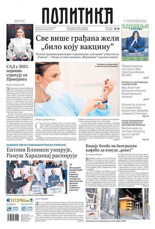 prelistavanje sutrasnje stampe 22 januar