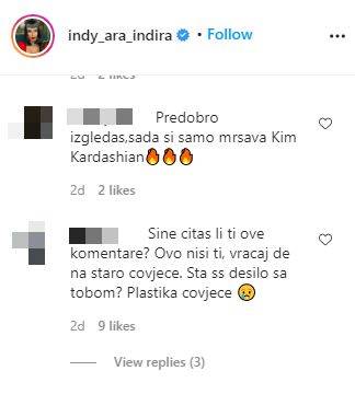 indira aradinovic indi izgled komentari mrsava kilogrami
