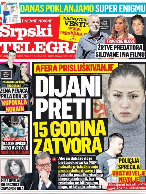 prelistavanje sutrasnje stampe 23 januar