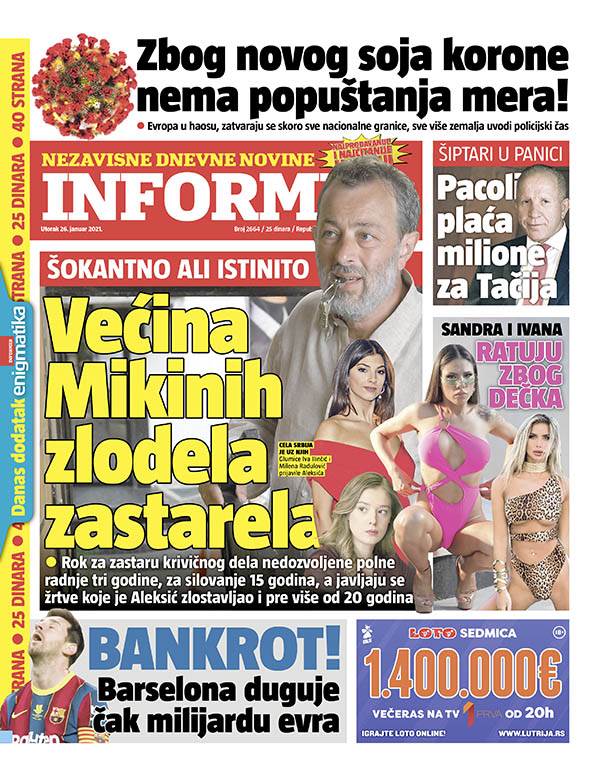 prelistavanje sutrasnje stampe 26 januar