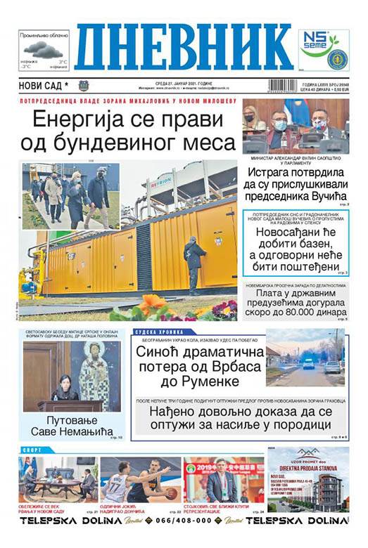 prelistavanje sutrasnje stampe 27 januar