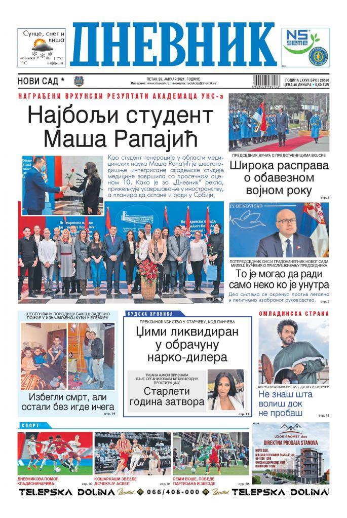 prelistavanje sutrasnje stampe 29. januar