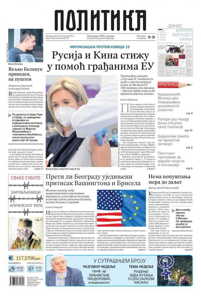 prelistavanje sutrasnje stampe 30. januar