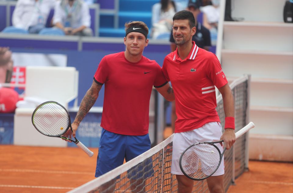 novak djokovic aleks molcan dragan bjelogrlic na mecu