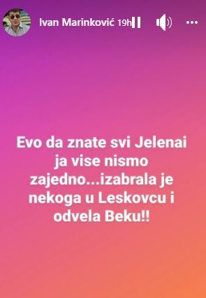 Ivana Marinkovića ostavila Jelena