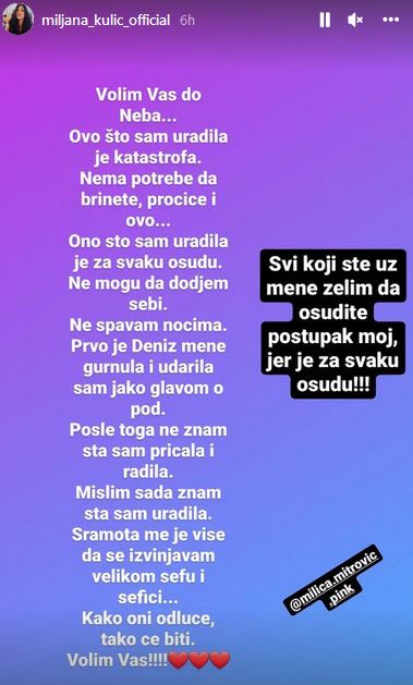 Miljana Kulić moli da se vrati u Zadrugu