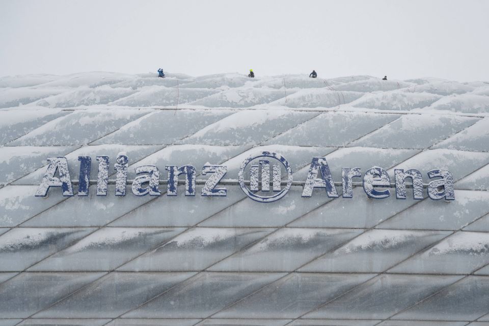 Bajern Minhen stadion sneg