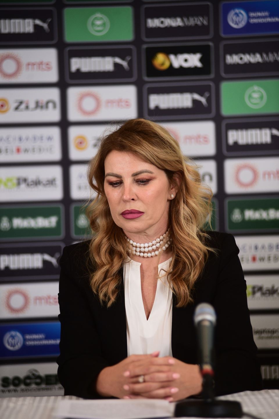 Milka Forcan na konferenciji Upravnog odbora FK Partizan