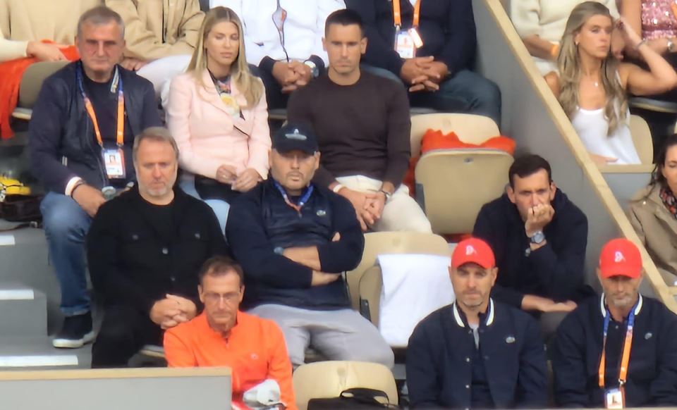 Miljan Amanović u loži Novaka Đokovića