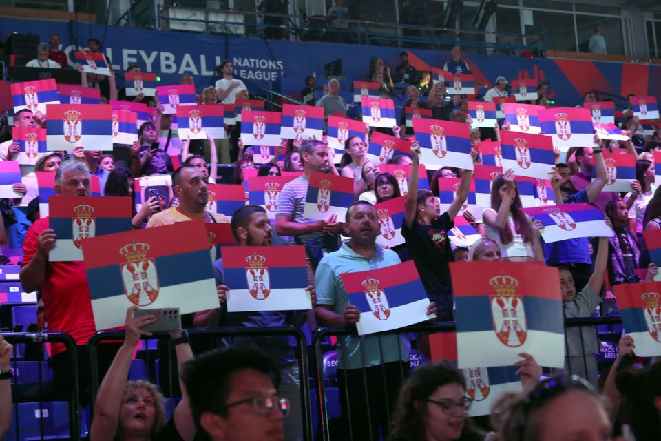 Navijači odbojkaške reprezentacije u Beopgradskoj areni