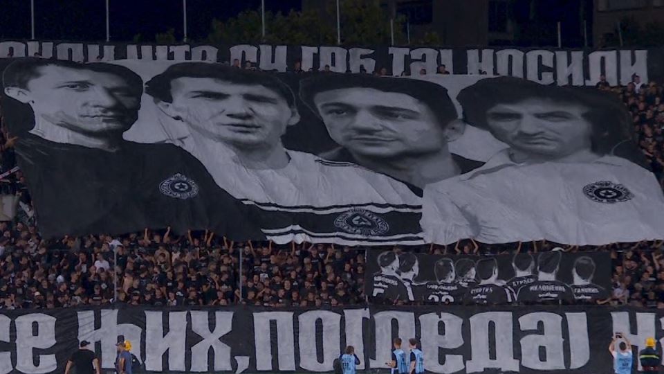 Koreografija Grobara na Partizan Hibernijan