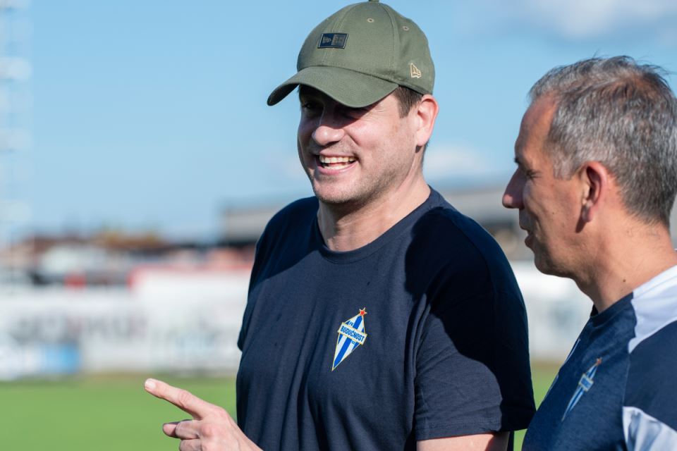 Nenad Lalatović na treningu Budućnosti u Podgorici