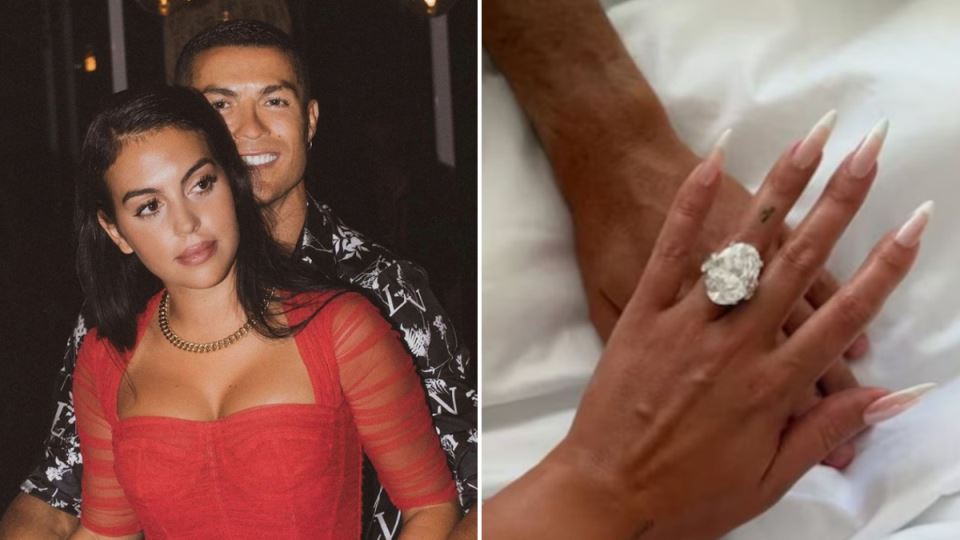 Kristijano Ronaldo i Georgina Rodrigez sa vereničkim prstenom