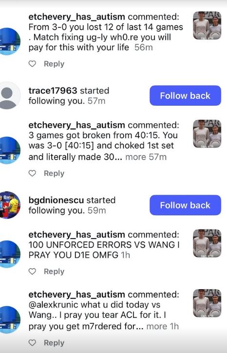 Aleksandra Krunić uvrede Instagram