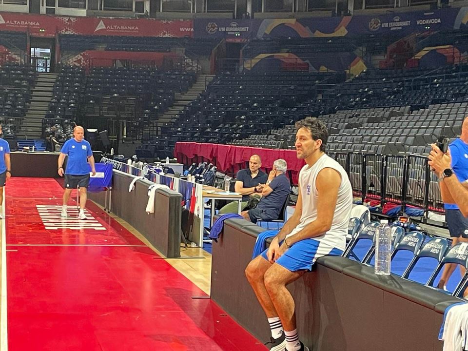 Vasa Micić na treningu reprezentacije u Areni