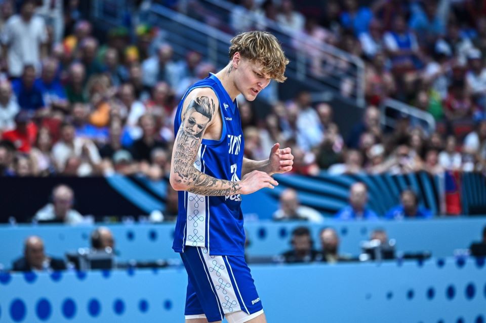 Mika Murinen na Eurobasketu u meču protiv Srbije