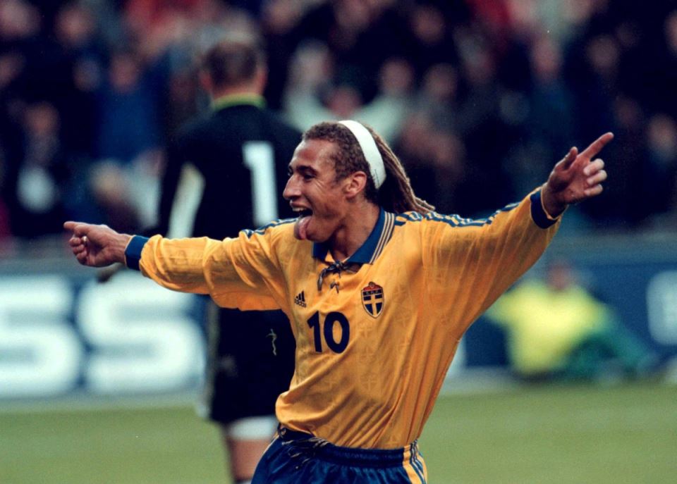 Henrik Larson slavi gol za Švedsku