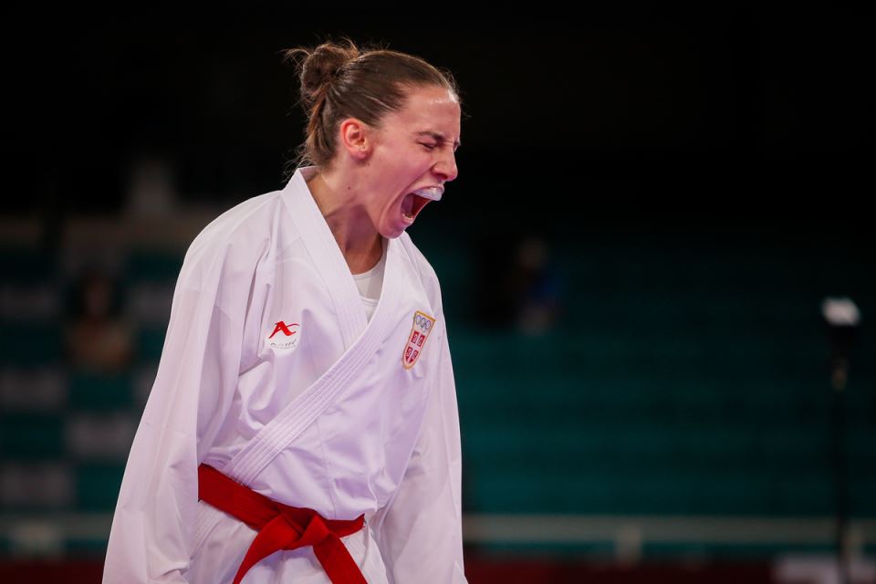 Jovana Preković proslavlja pobedu