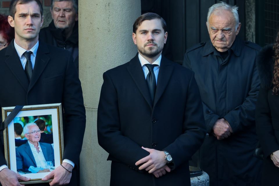 Aleksa Damjanac na sahrani Jovana Terzića, oca Zvezdana Terzića