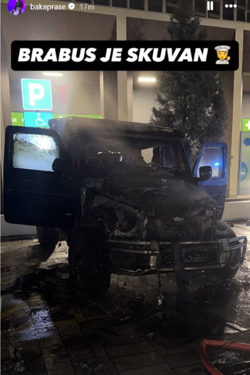 Baka Prase zapaljen auto.jpg