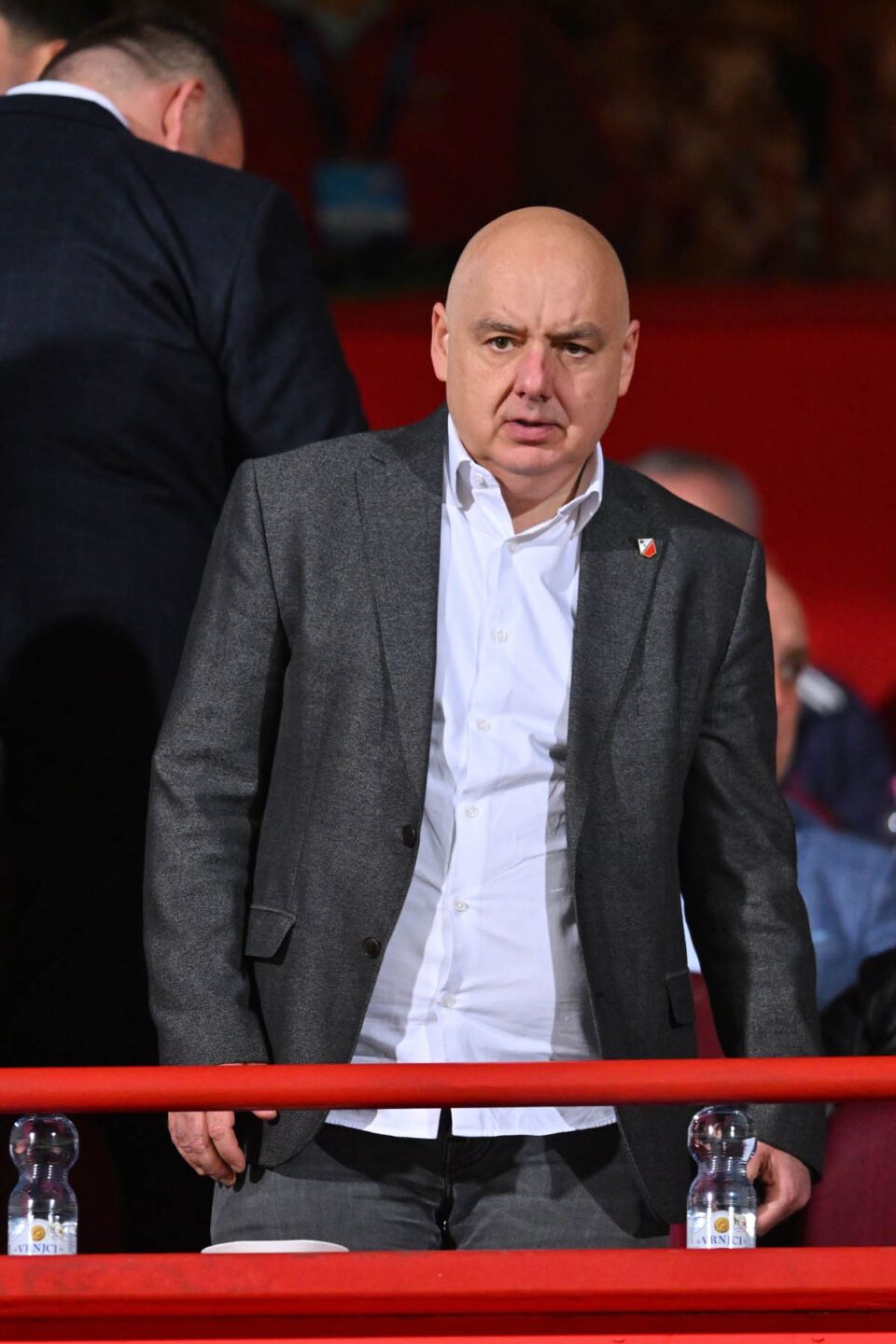 Predsednik Vojvodine Dragoljub Zbiljić na utakmici na Karađorđu