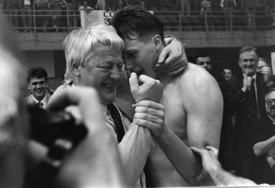 Rastko Cvetković i Vladimir Cvetković slave titulu Zvezde u Pioniru 1993