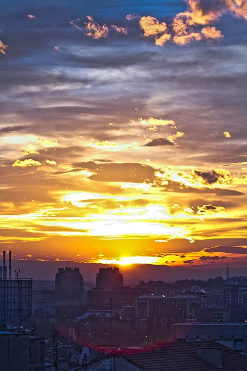 Spektakularan zalazak nad Beogradom