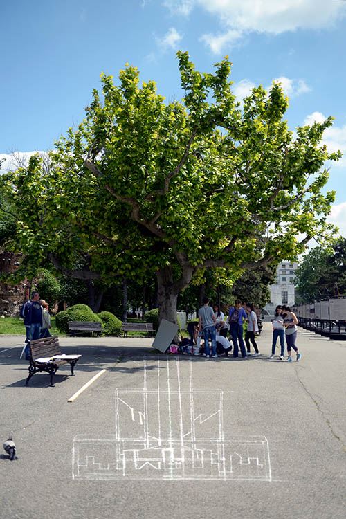 Trodimenzionalna ulična umetnost na Kalemegdanu.