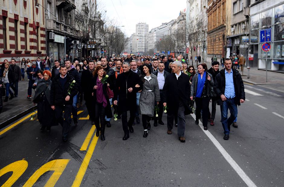 Zoran Djindjić - 13 godina od atentata, povorka u Beogradu