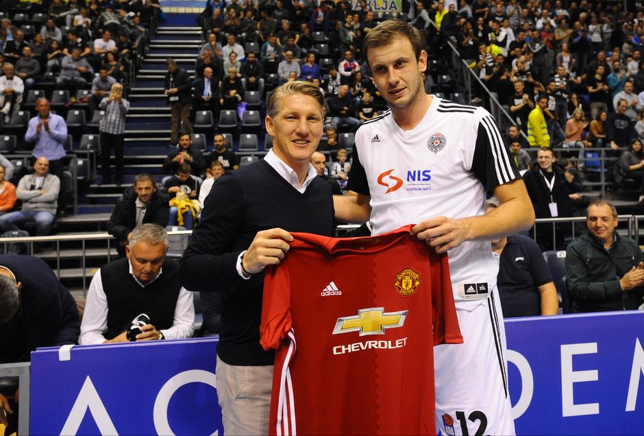 Bastijan Švajnštajger na meču Partizan - Olimpija u Beogradu