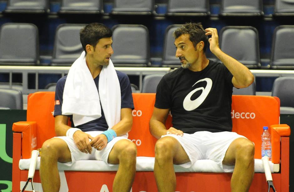 Đoković i Zimonjić na treningu za Dejvis kup meč Srbija - Španija FOTO