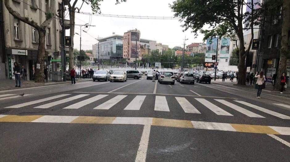 Štrajk taksista u centru Beograda