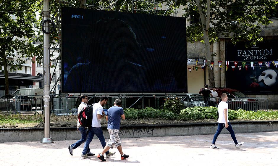 Video bim na Trgu Nikole Pašića za gledanje utakmica Svetskog prvenstva u fudbalu FOTO