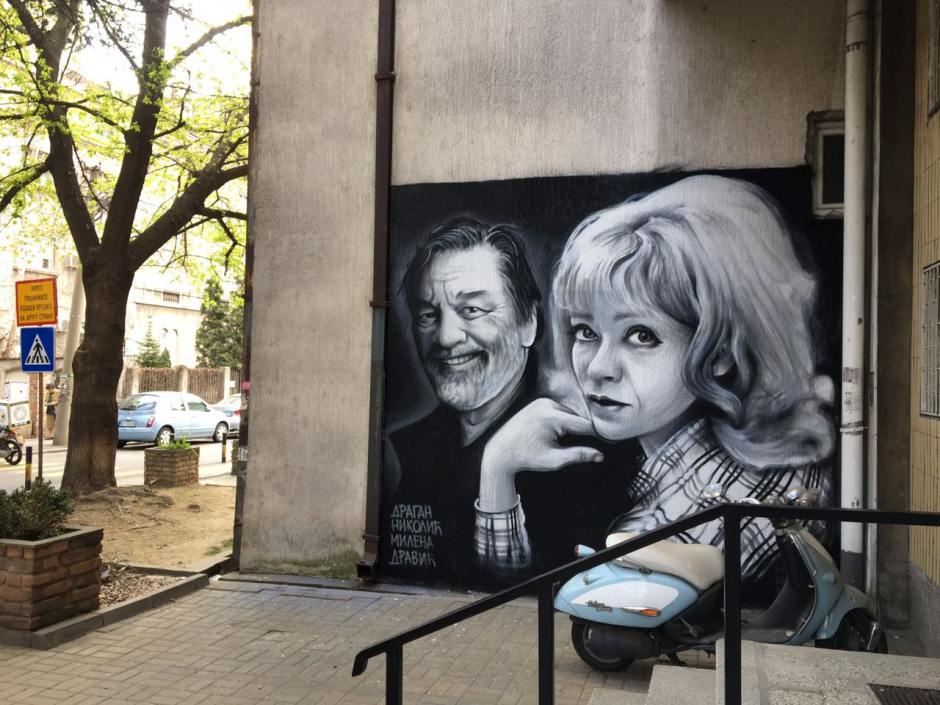 Dragan Nikolić i Milena Dravić mural