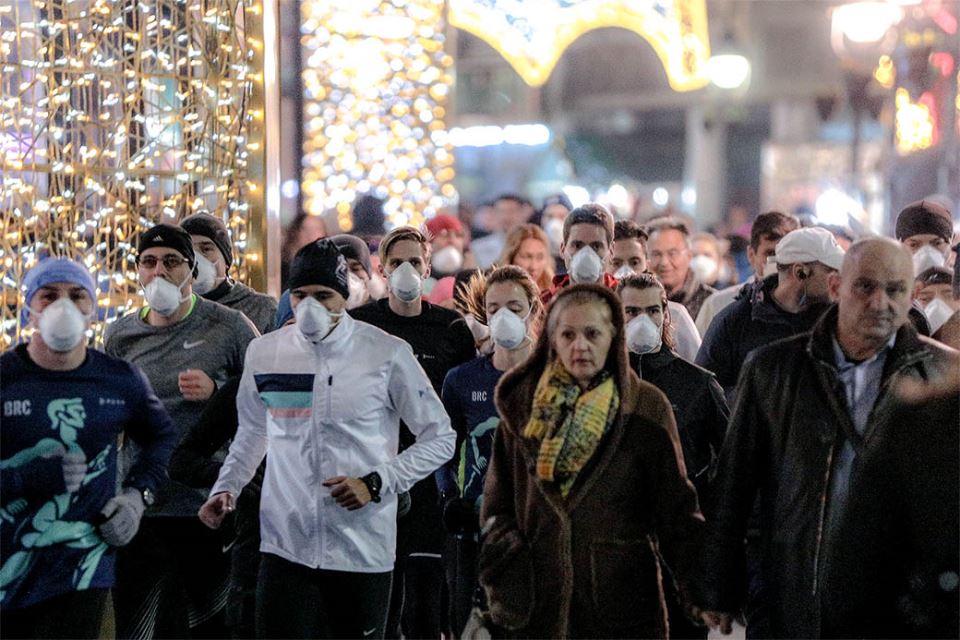 SMOG Jog - Trčanje s zaštitnim maskama povodom zagađenog vazduha u Beogradu FOTOGRAFIJE